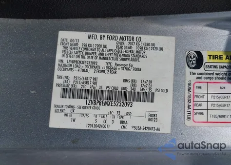 2014 Ford Mustang V6 z USA, uszkodzony, nr VIN 1ZVBP8EMXE5232093